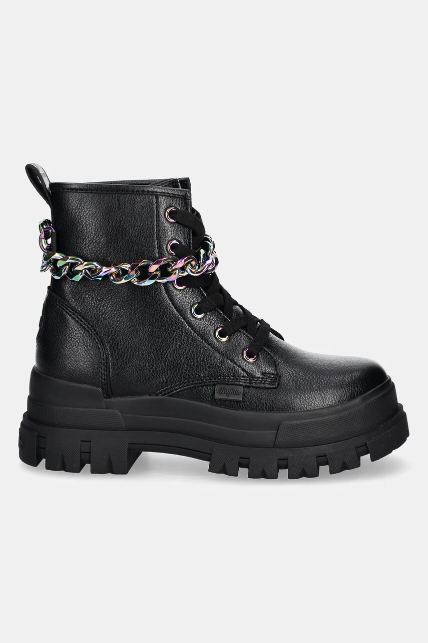Черевики Buffalo Aspha Rld Chain 3.0 жіночі колір чорний на плоскому ходу 1622557-BLK