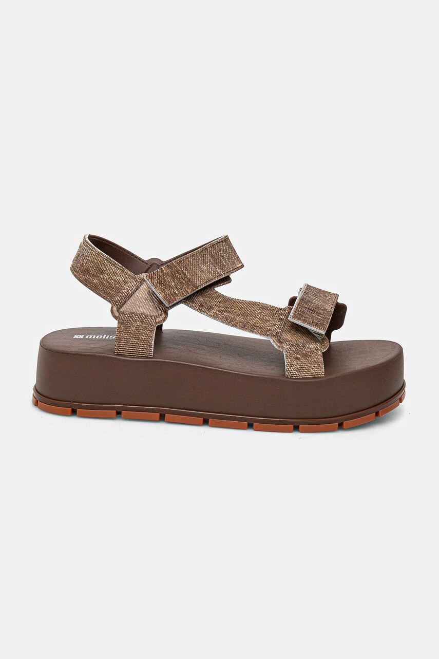 Сандалі Melissa FLOWING PLATFORM DENIM жіночі колір коричневий на платформі M 36132