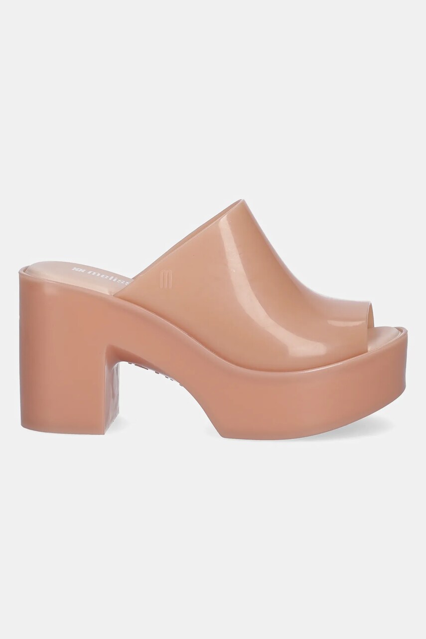 Шльопанці Melissa MELISSA MULE HYPE AD жіночі колір бежевий каблук блок M 36026.BI527