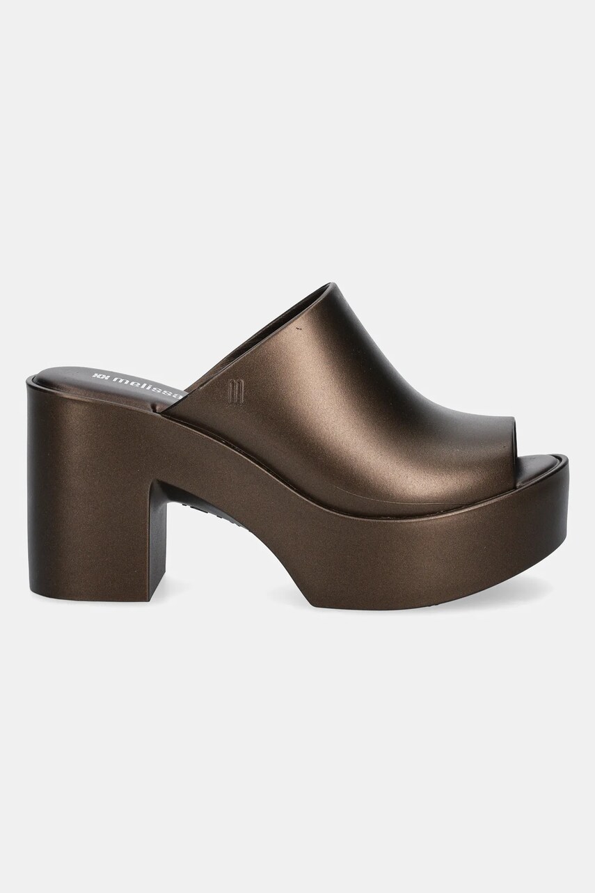 Шльопанці Melissa MELISSA MULE HYPE METALLIC AD жіночі колір коричневий каблук блок M 36497.BI597