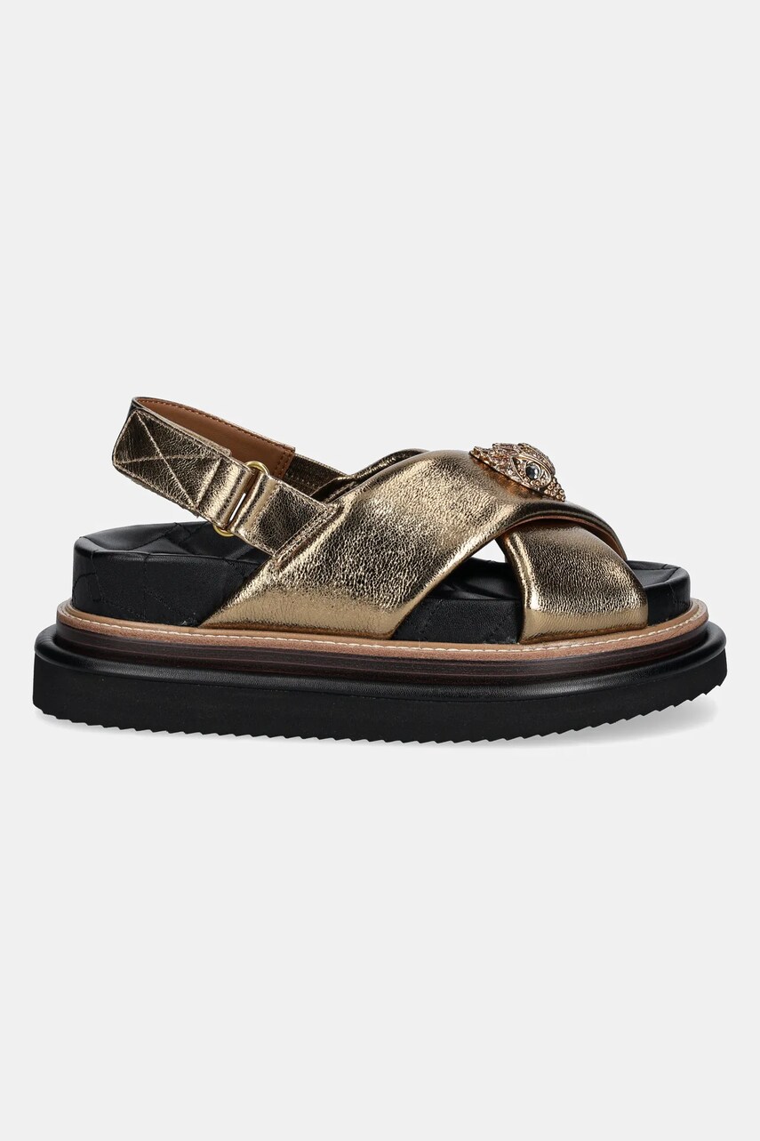 Шкіряні сандалі Kurt Geiger London Orson Cross Strap Sandal жіночі колір золотий на платформі 9992260109