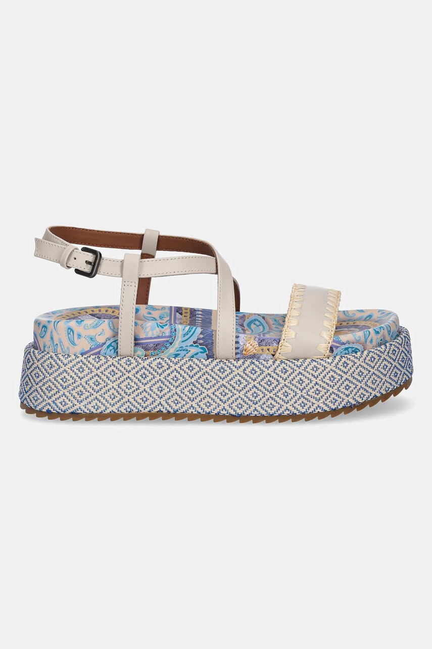 Купити Шкіряні сандалі Kurt Geiger London Chelsea Flatform Sandal жіночі колір бежевий на платформі 4352286109 – головне зображення