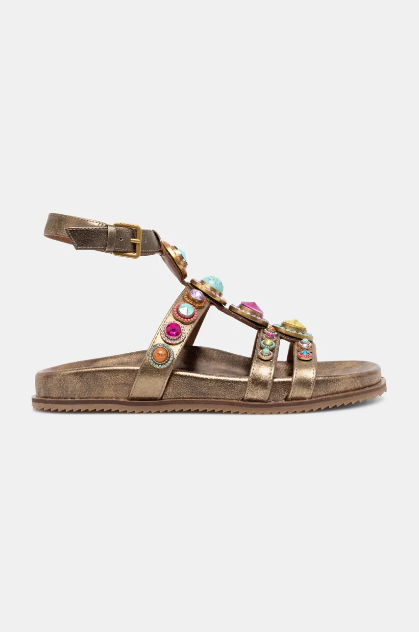 Шкіряні сандалі Kurt Geiger London Octavia Flexi Gladiator жіночі колір золотий 4369068109