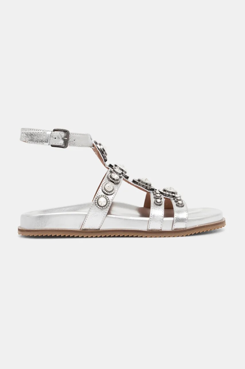 Шкіряні сандалі Kurt Geiger London Octavia Flexi Gladiator жіночі колір срібний 4369063109