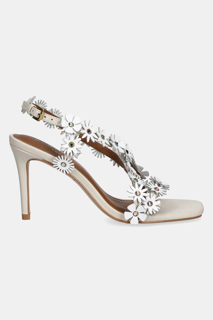 Шкіряні сандалі Kurt Geiger London Flower Sandal колір білий 4353244109