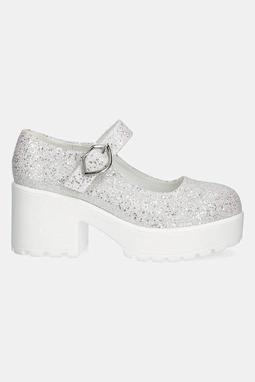 Туфлі Koi Footwear x Rocky Horror Show Tira Glitter Mary Janes ‘Damn it Janet! Edition колір білий каблук блок Damn it Janet!