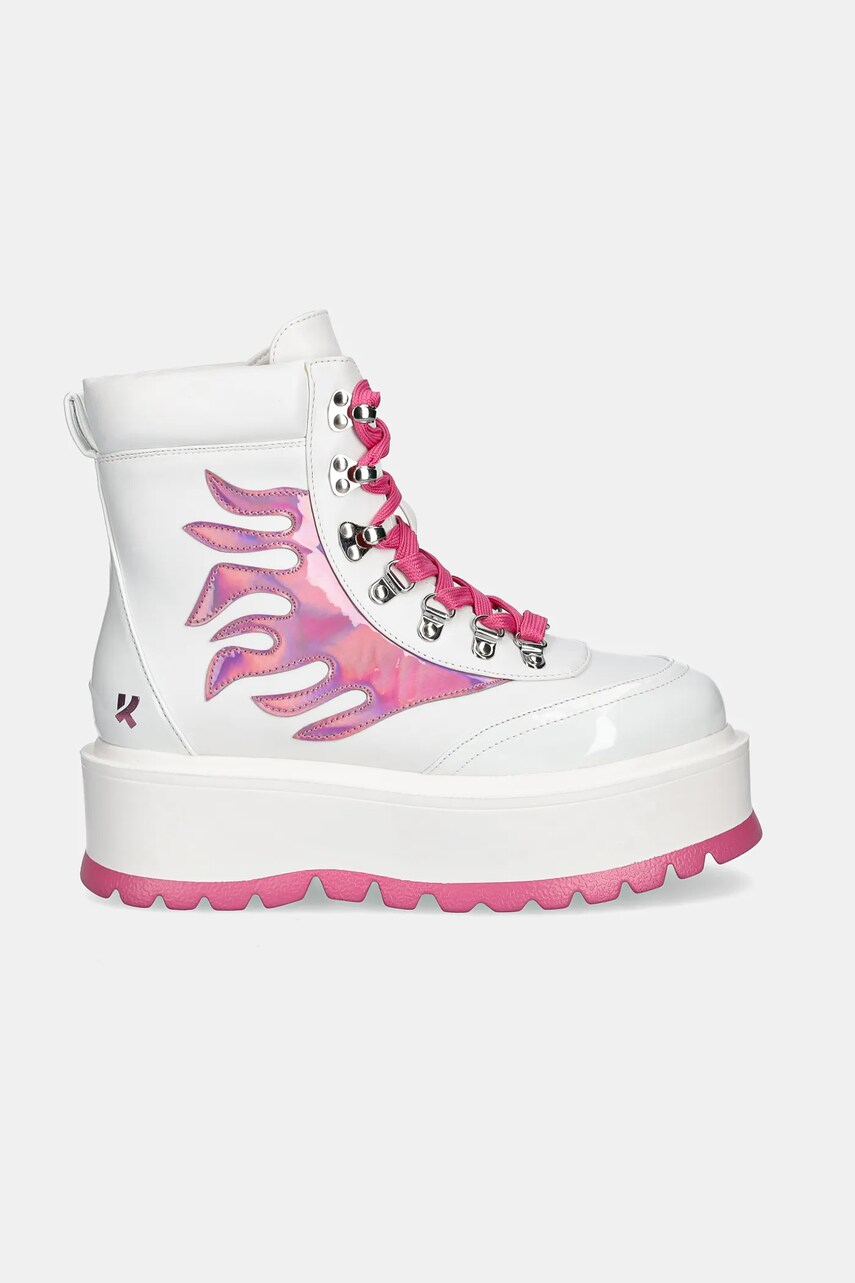 Черевики Koi Footwear Kawaii Helios Hologram Flame Boots жіночі колір білий на платформі Kawaii Helios Pink