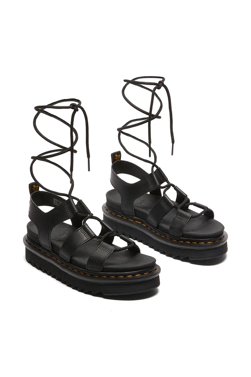 Шкіряні сандалі Dr. Martens Nartilla жіночі колір чорний на платформі DM31617001