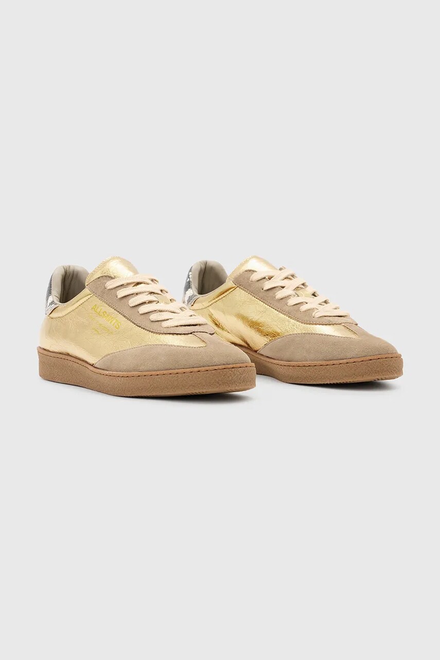 Шкіряні кросівки AllSaints Thelma Metallic Sneaker жіночі колір золотий W072FB