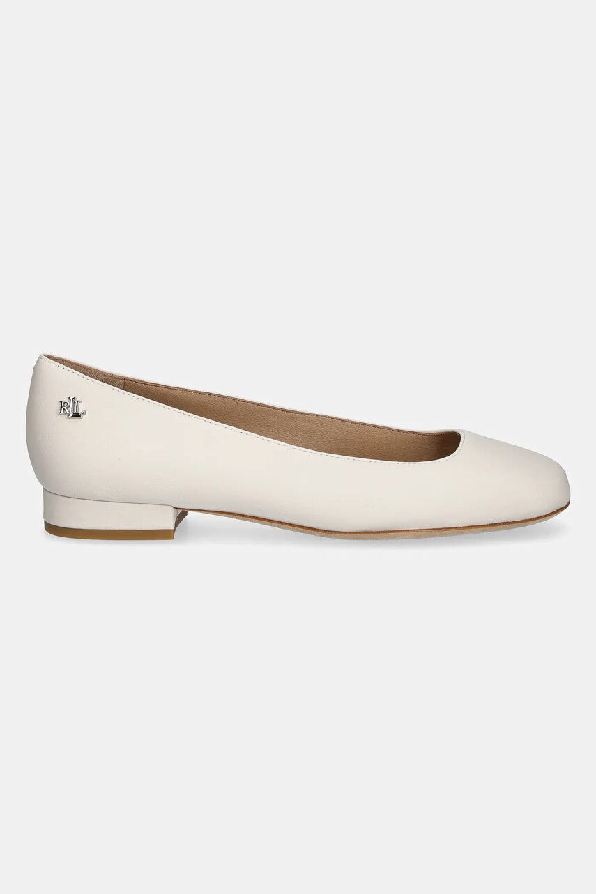 Шкіряні балетки Lauren Ralph Lauren Emellie Bllt колір бежевий  802970534003
