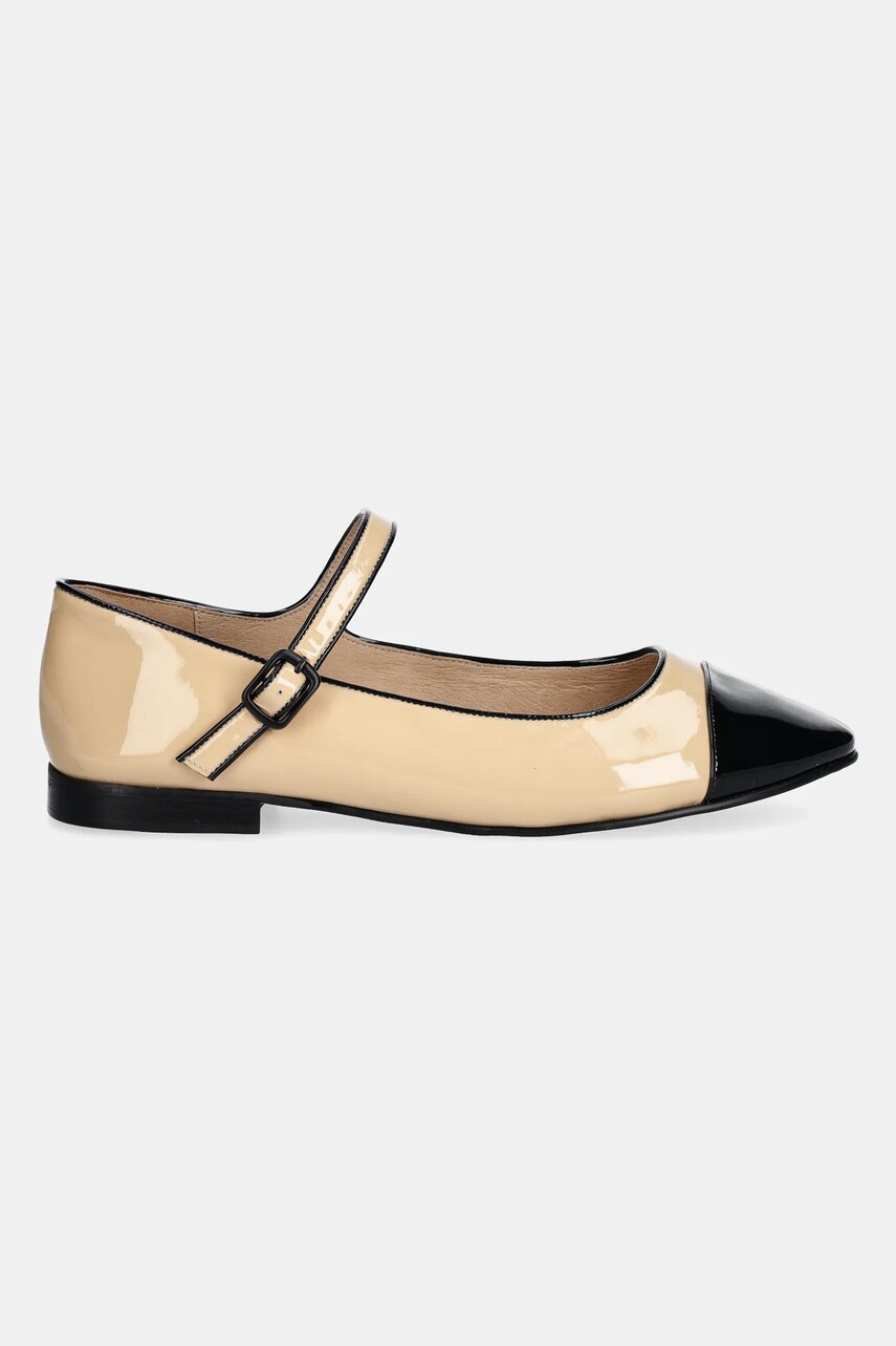 Шкіряні балетки Jeffrey Campbell CURVET колір бежевий  JCD-205-15-01