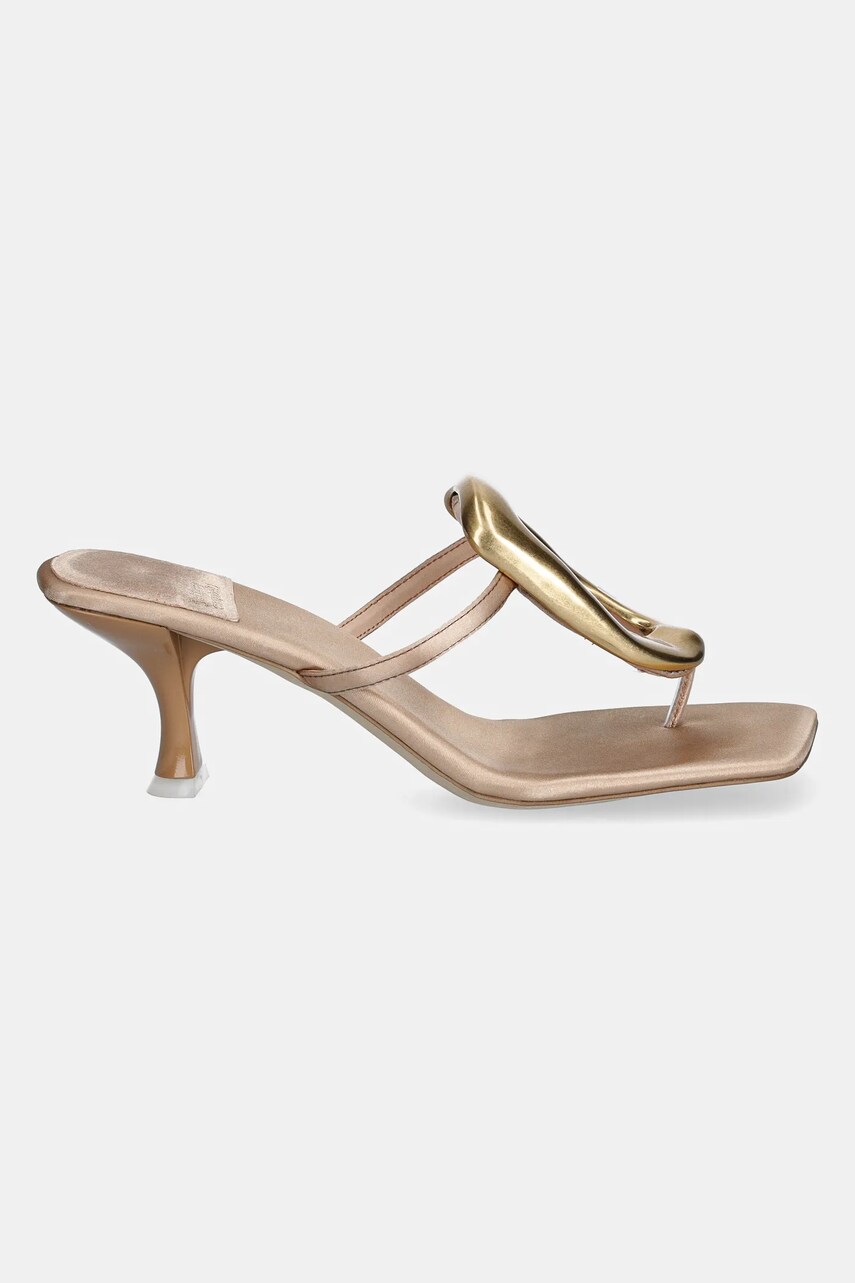 Шльопанці Jeffrey Campbell Linq-Up жіночі колір бежевий на шпильці JC-1131-2-7