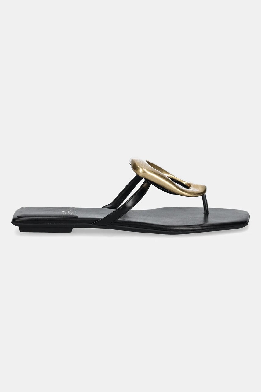 В'єтнамки Jeffrey Campbell Linques-2 жіночі колір чорний на плоскому ходу JC-1045-1-5