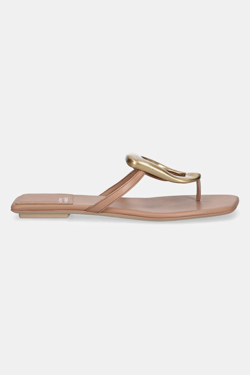 В'єтнамки Jeffrey Campbell Linques-2 жіночі колір бежевий на плоскому ходу JC-1045-1-2