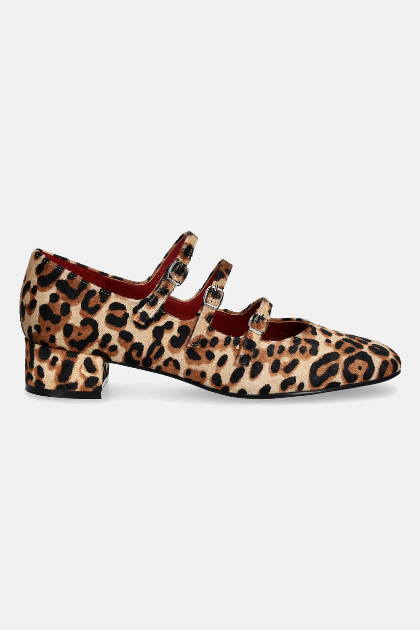 Шкіряні туфлі Jeffrey Campbell MARCIE-F колір коричневий каблук блок JCD-162-13-06