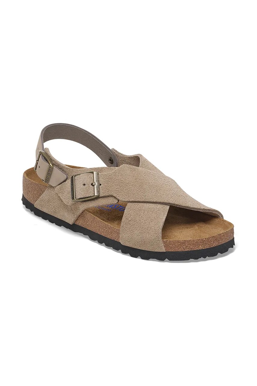 Замшеві сандалі Birkenstock Tulum SFB жіночі колір коричневий 1029834