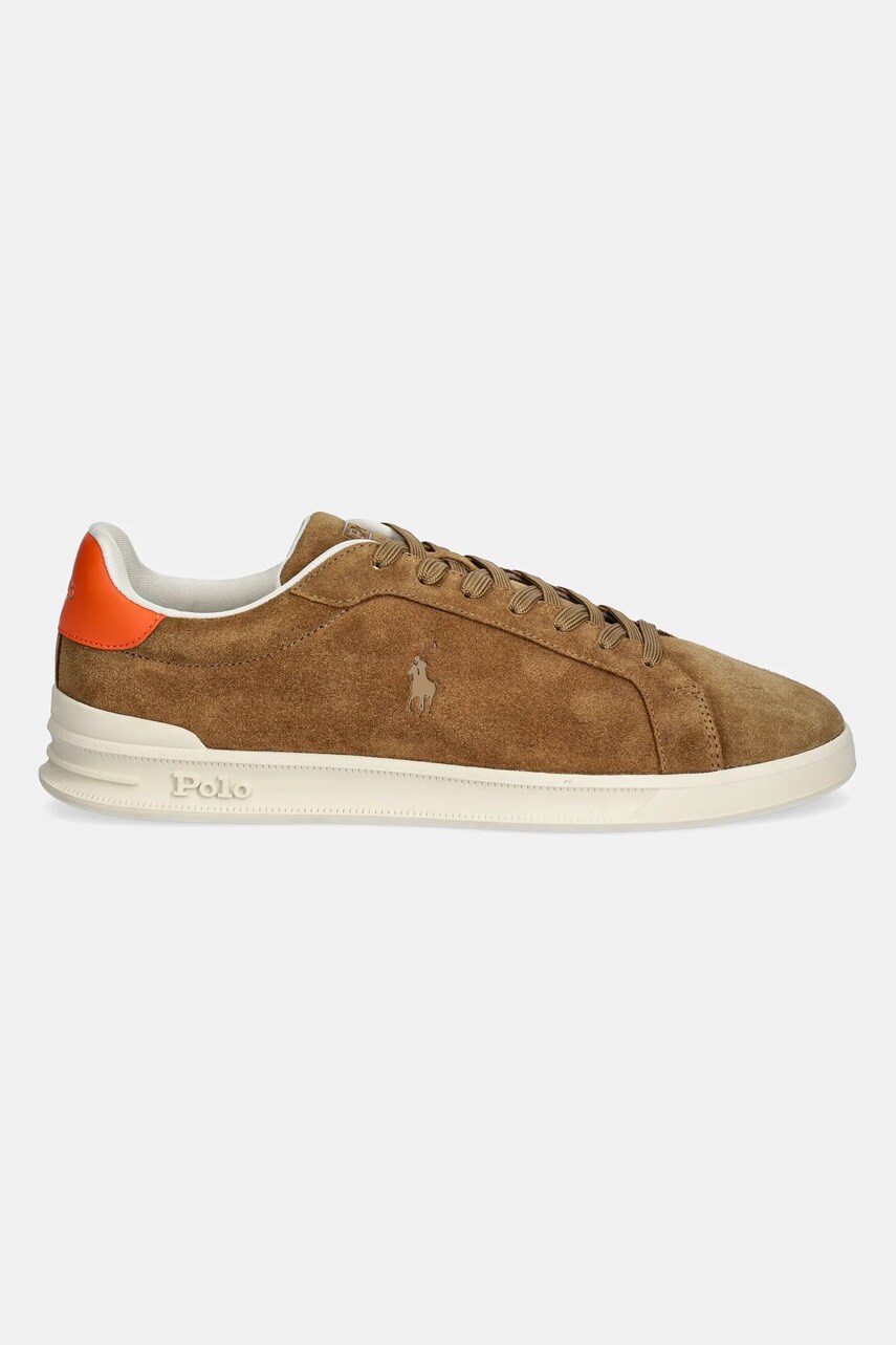 Замшеві кросівки Polo Ralph Lauren Hrt Crt Ii колір бежевий 809955691005