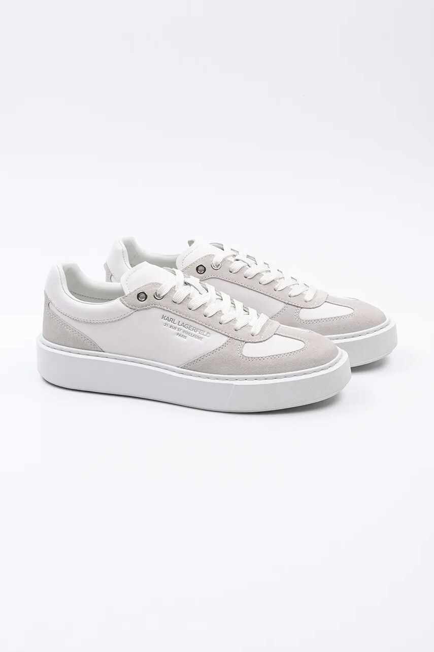 Шкіряні кросівки Karl Lagerfeld MAXI KUP RSG колір білий KL52235