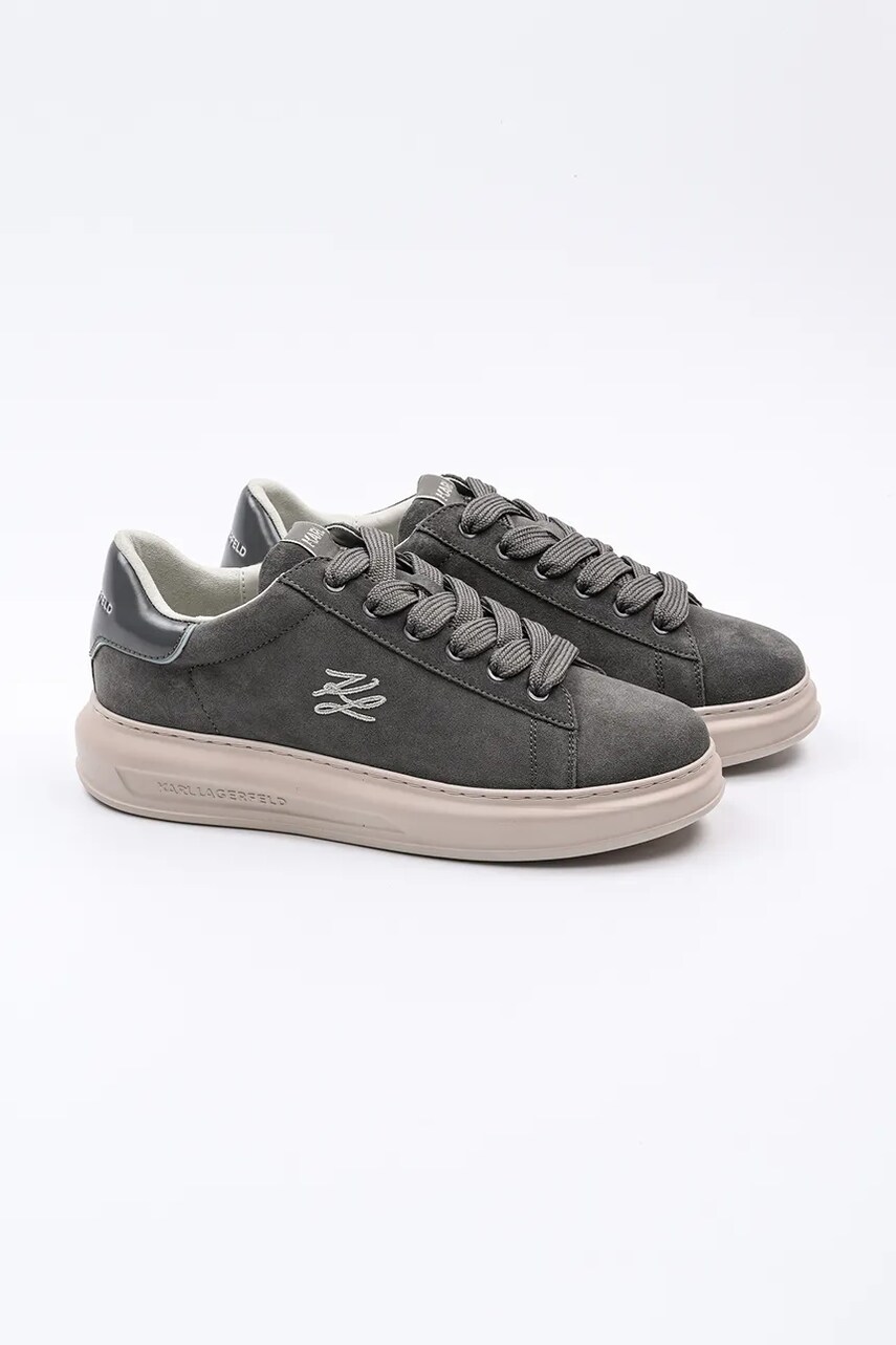 Замшеві кросівки Karl Lagerfeld KAPRI MENS колір сірий KL52517