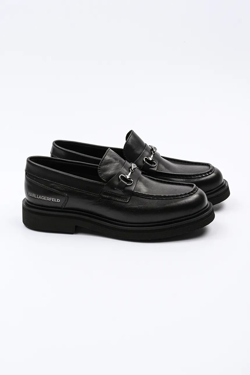 Шкіряні мокасини Karl Lagerfeld KINGSTON чоловічі колір чорний KL12215