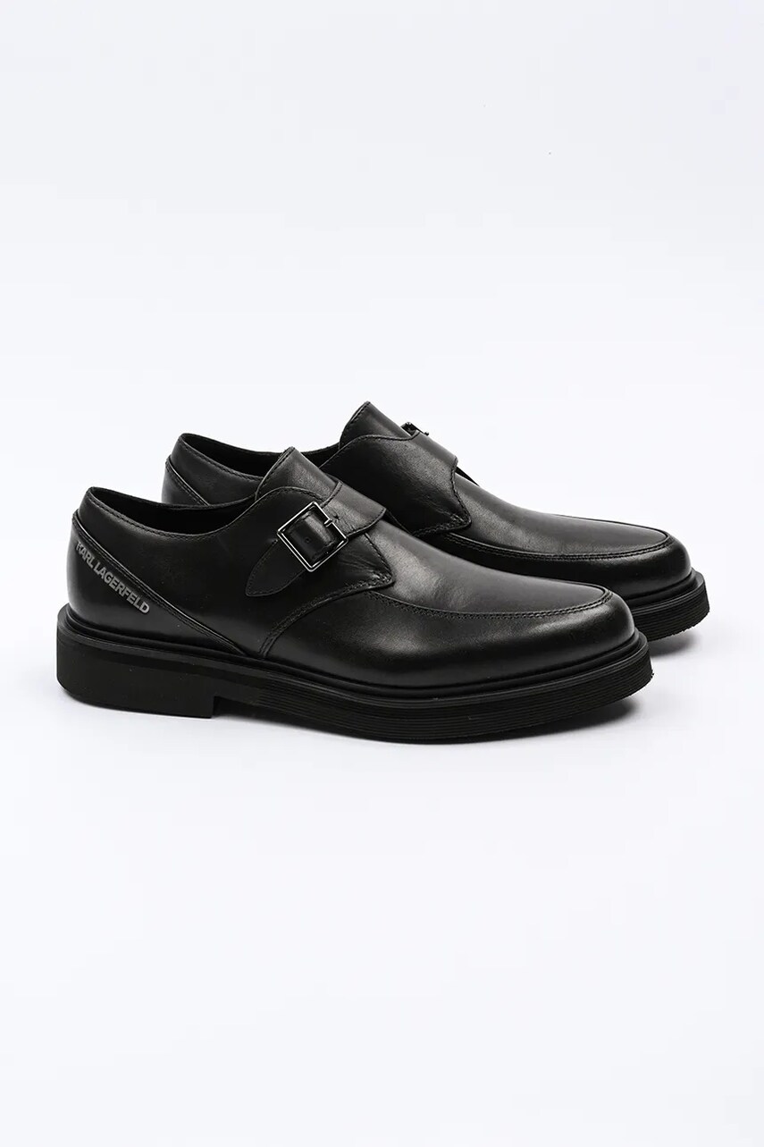 Шкіряні туфлі Karl Lagerfeld KARNABY чоловічі колір чорний KL10315