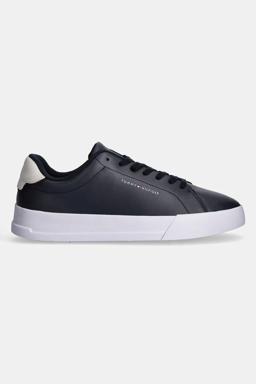 Шкіряні кросівки Tommy Hilfiger TH COURT LTH DETAIL ESS колір синій FM0FM05367