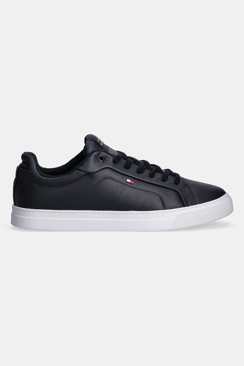 Шкіряні кросівки Tommy Hilfiger ICON COURT LTH FLAG ESS колір синій FM0FM05317