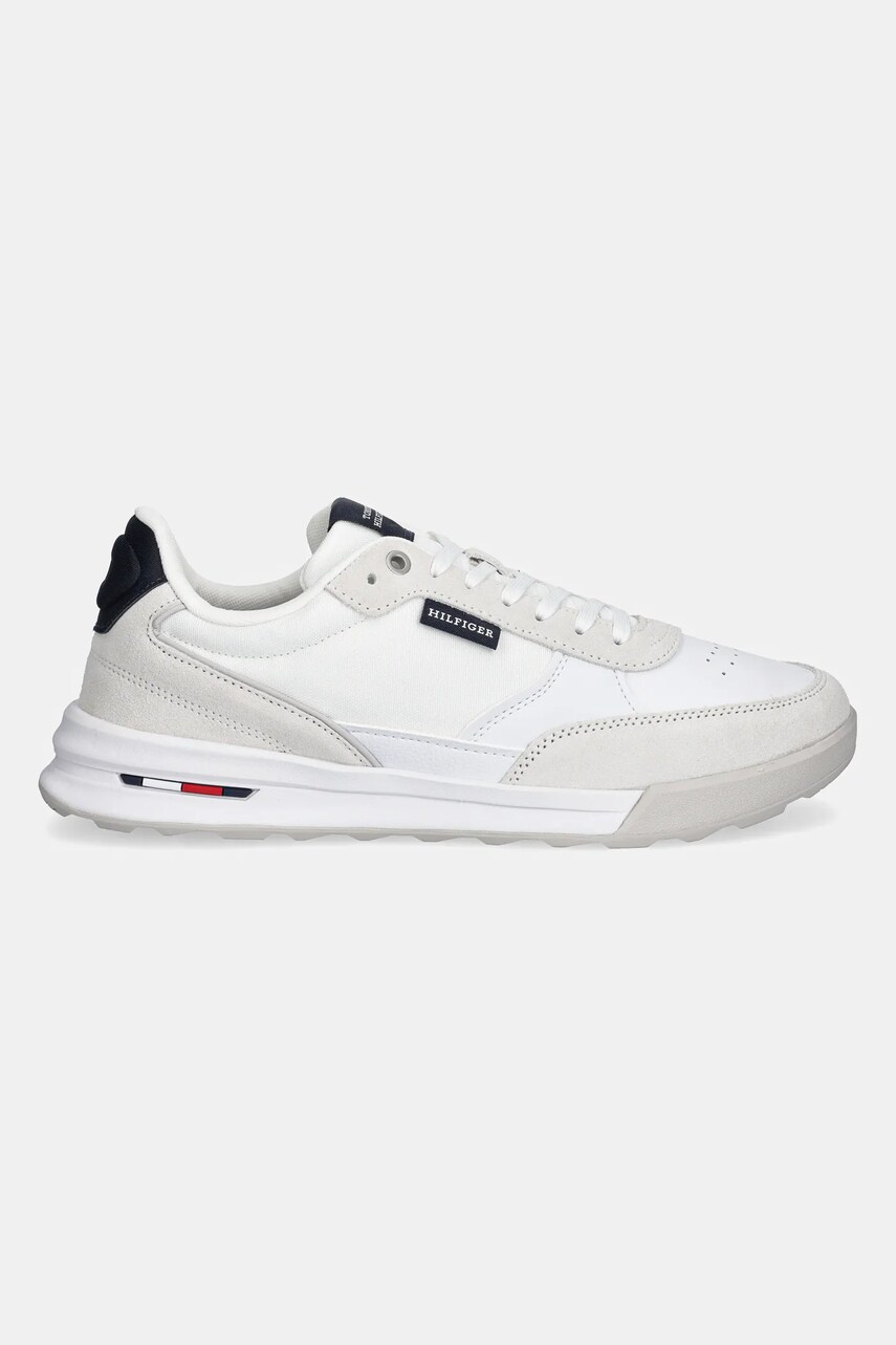 Шкіряні кросівки Tommy Hilfiger RETRO RUNNER MIX RWB колір білий FM0FM05371