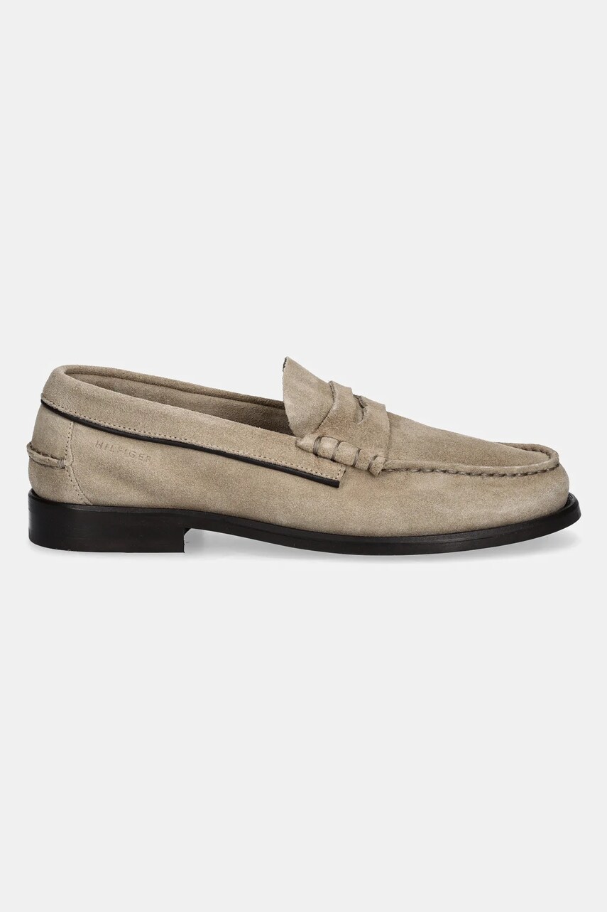 Замшеві мокасини Tommy Hilfiger CLASSIC HILFIGER SUEDE LOAFER чоловічі колір бежевий FM0FM05363