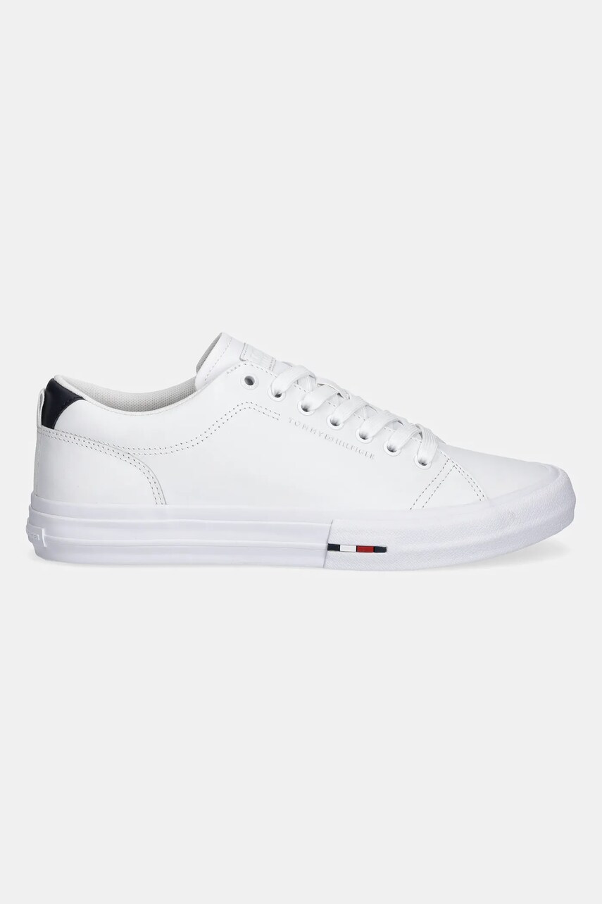 Шкіряні кросівки Tommy Hilfiger TH HI VULC STREET LOW RWB LTH колір синій FM0FM05312