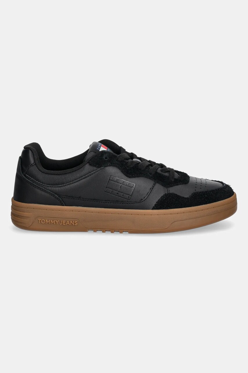 Шкіряні кросівки Tommy Jeans TJM CUPSOLE LEATHER MIX колір чорний EM0EM01566