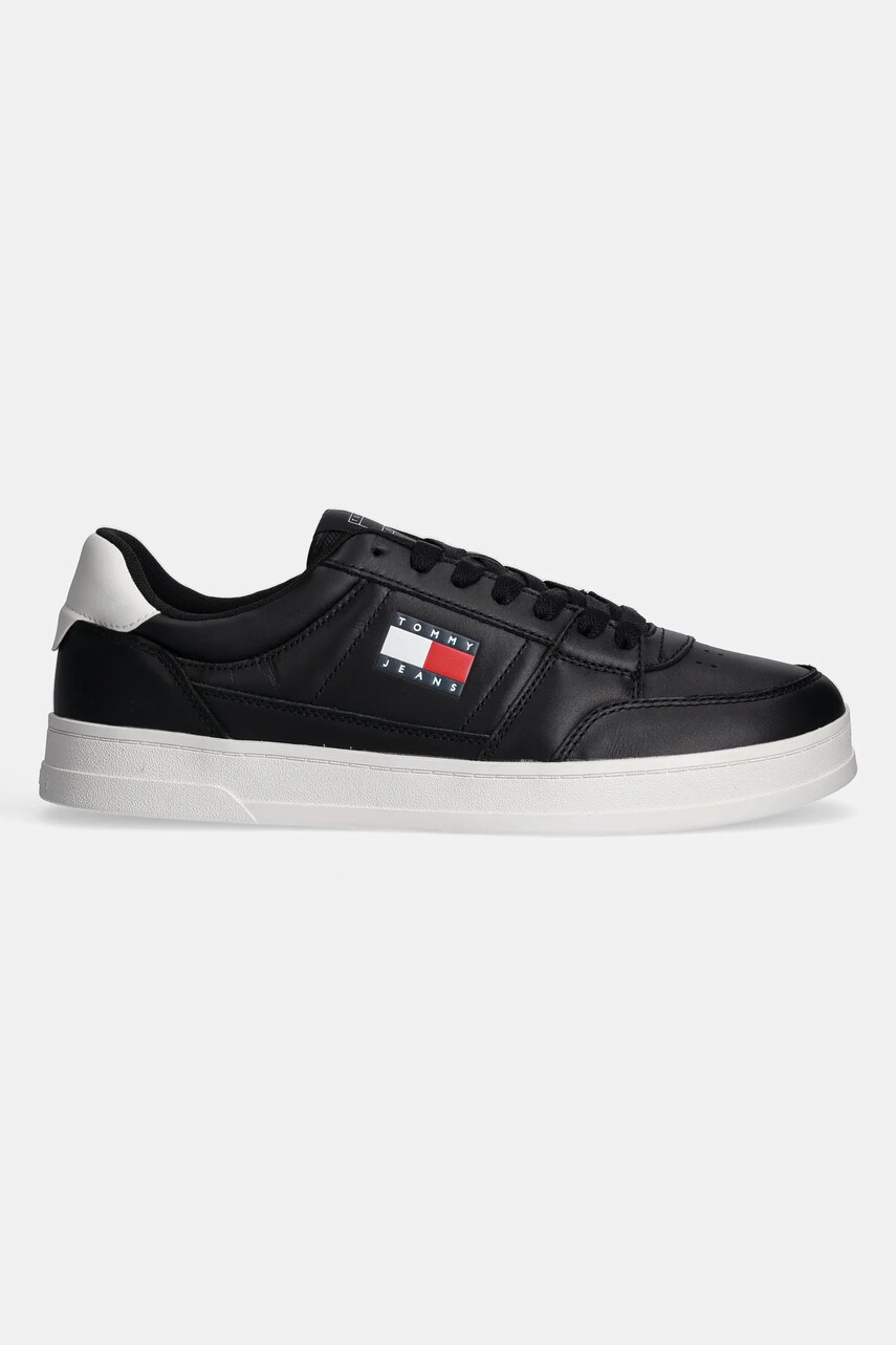 Шкіряні кросівки Tommy Jeans TJM THE GREENWICH NEW ESS колір чорний EM0EM01574
