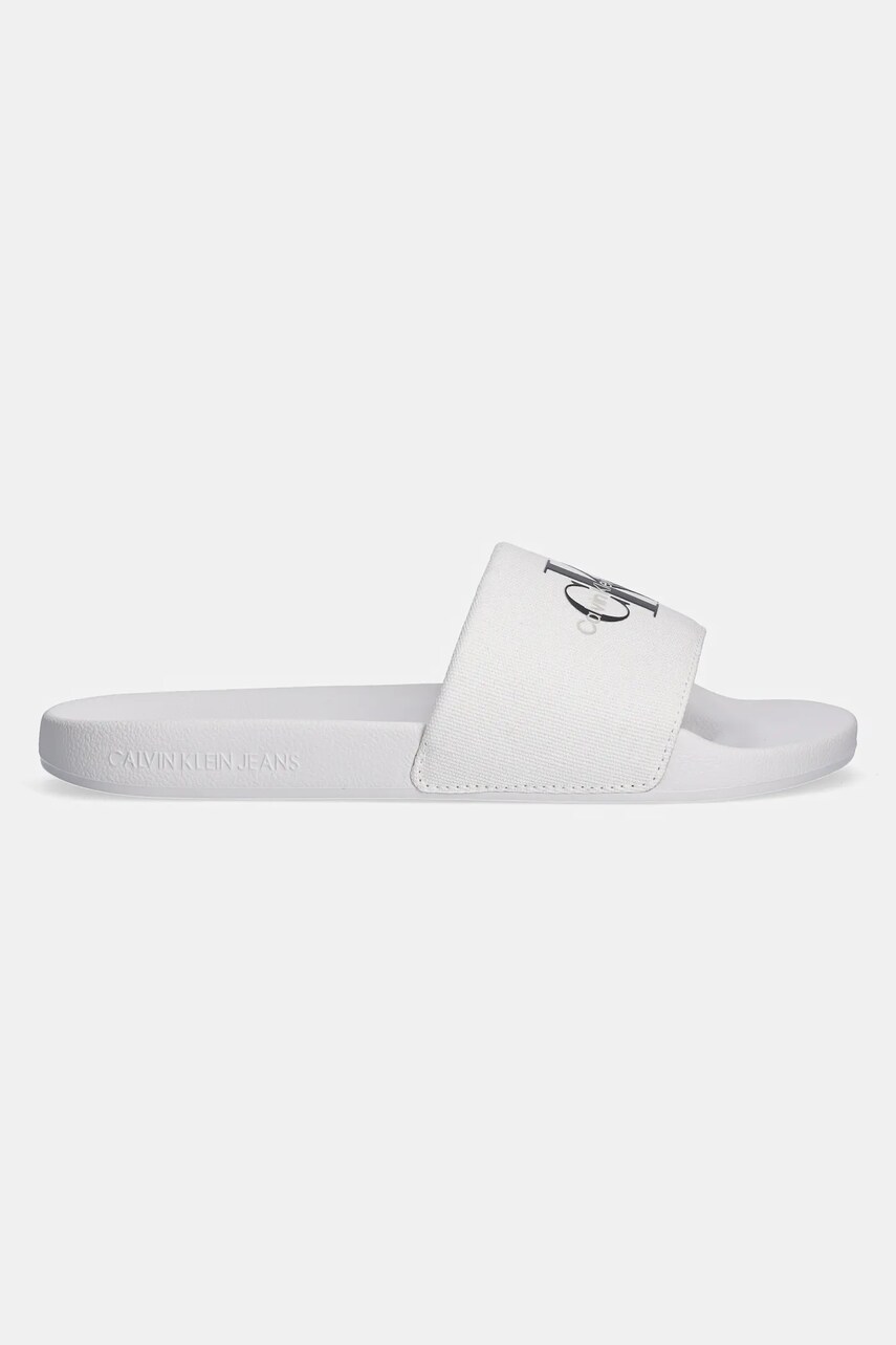 Шльопанці Calvin Klein Jeans SLIDE MONOGRAM чоловічі колір білий YM0YM01271