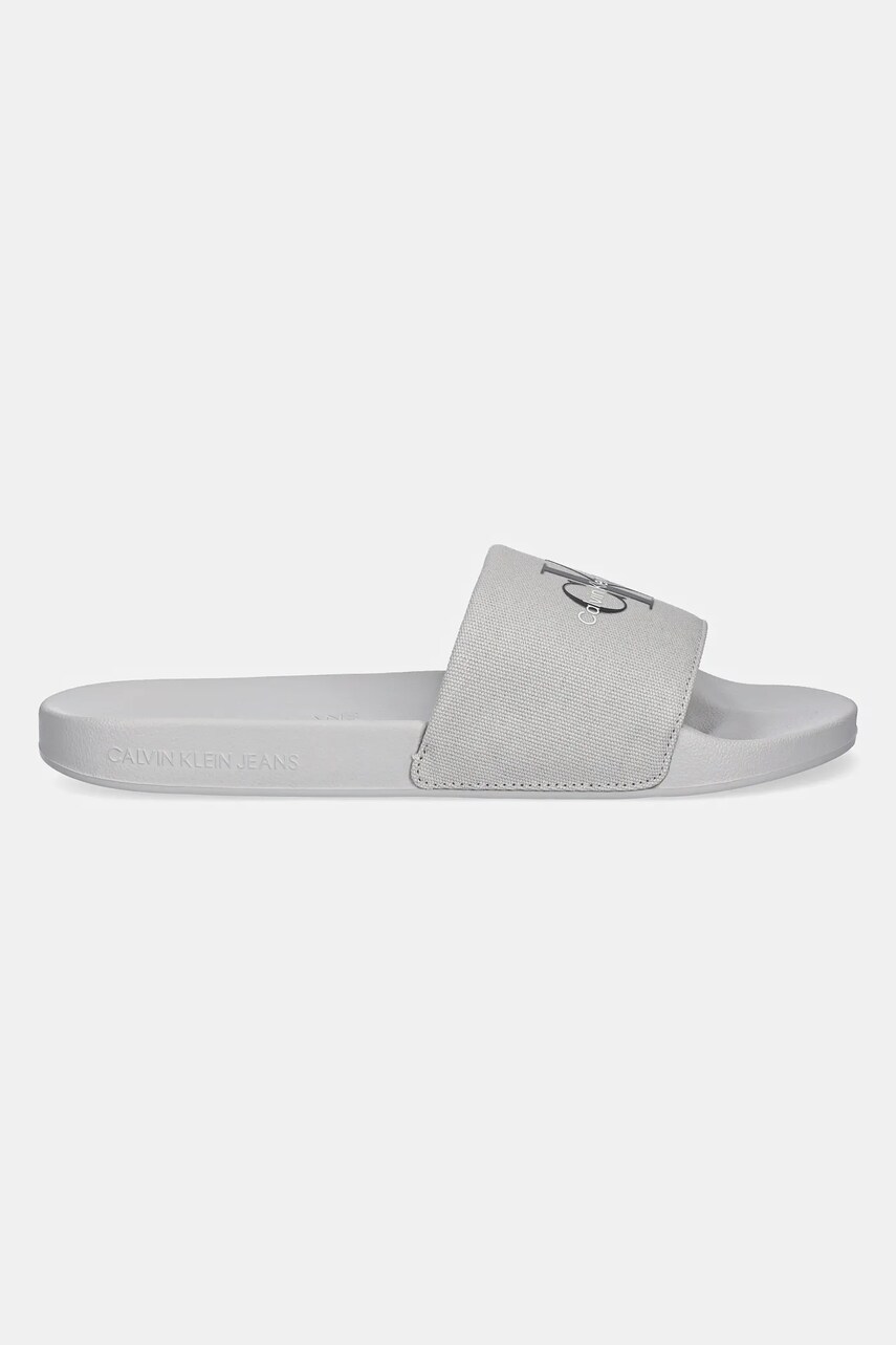 Шльопанці Calvin Klein Jeans SLIDE MONOGRAM чоловічі колір сірий YM0YM01271