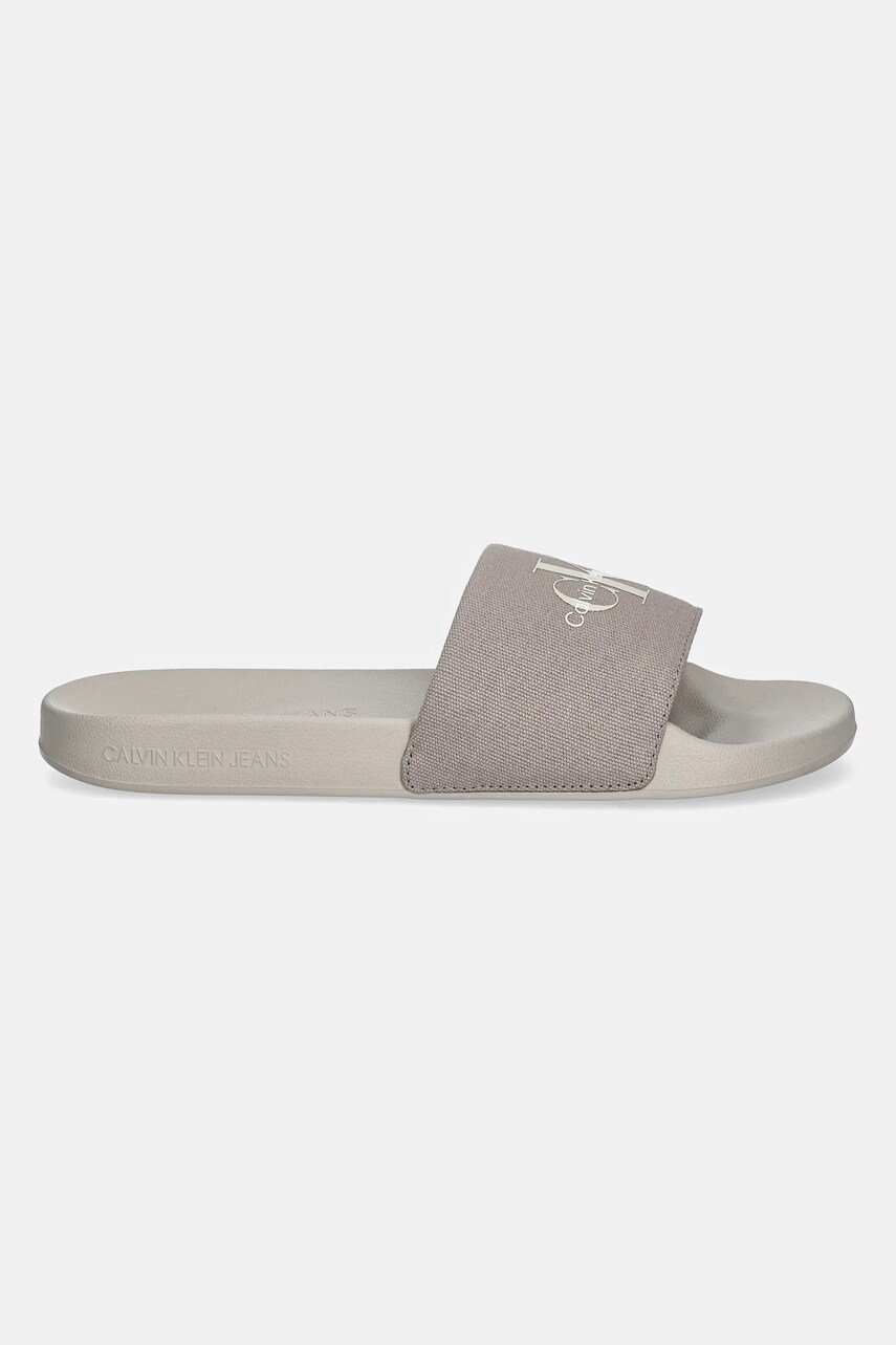 Шльопанці Calvin Klein Jeans SLIDE MONOGRAM чоловічі колір бежевий YM0YM01271