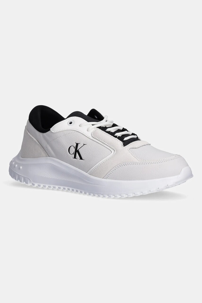 Шкіряні кросівки Calvin Klein Jeans EVA RUNNER LOW MG WMM колір сірий YM0YM01145