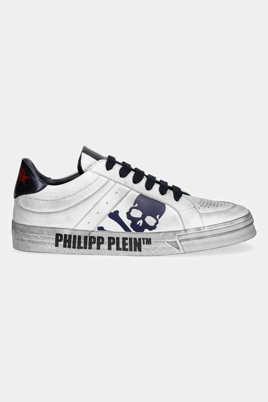 Шкіряні кросівки Philipp Plein Lo-Top Retrokickz TM колір білий USC0634 PLE005N 0114