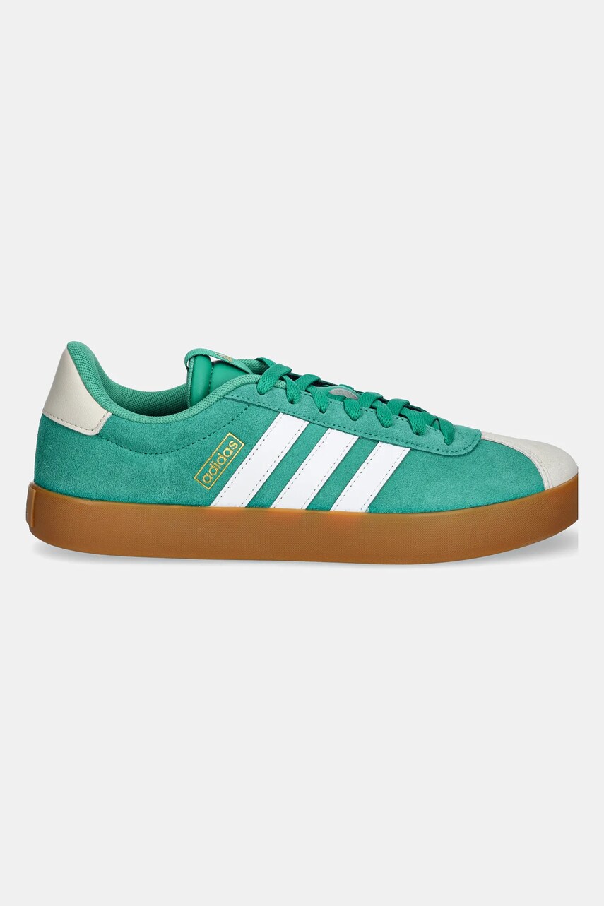 Замшеві кросівки adidas VL Court 3.0 колір зелений JP5285