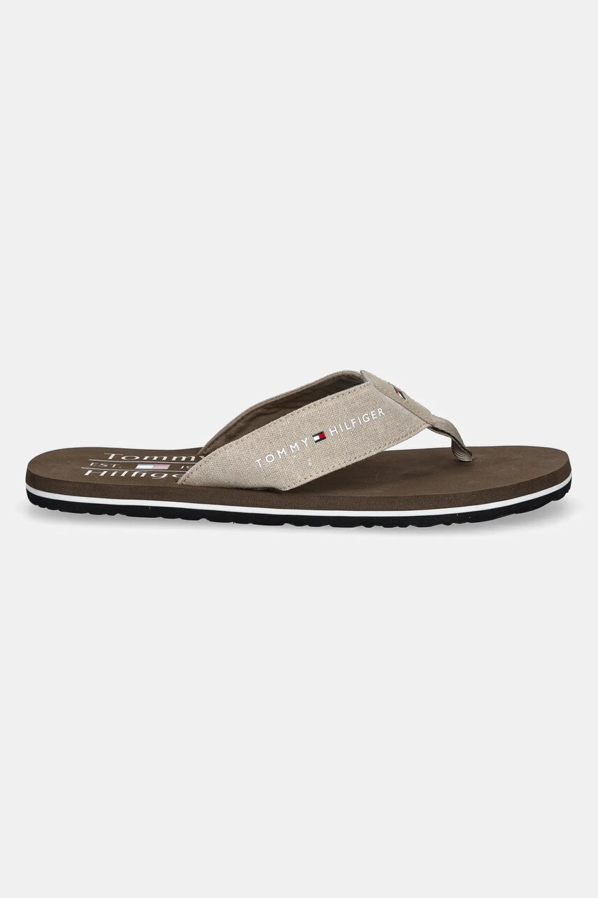 В'єтнамки Tommy Hilfiger CHAMBRAY BEACH SANDAL чоловічі колір бежевий FM0FM05570