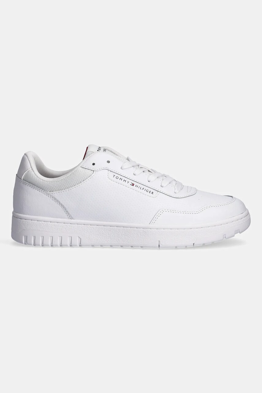 Кросівки Tommy Hilfiger TH BASKET CORE LTH PINPERF колір білий FM0FM05466