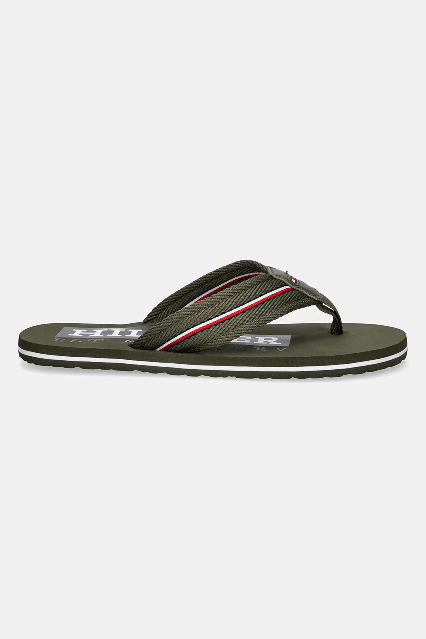 В'єтнамки Tommy Hilfiger CORPORATE HILFIGER BEACH SANDAL чоловічі колір зелений FM0FM05436