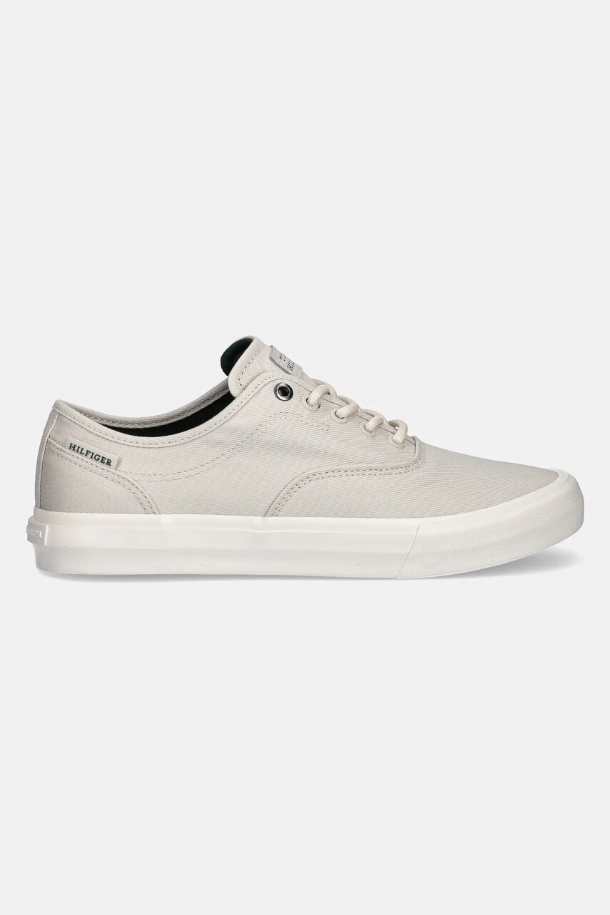 Кеди Tommy Hilfiger TH HI VULC LOW OXFORD TWILL колір бежевий FM0FM05400