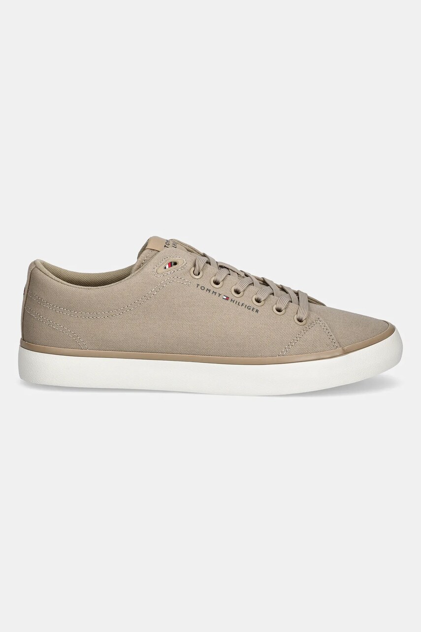 Кеди Tommy Hilfiger TH HI VULC LOW CORE CANVAS колір бежевий FM0FM05396