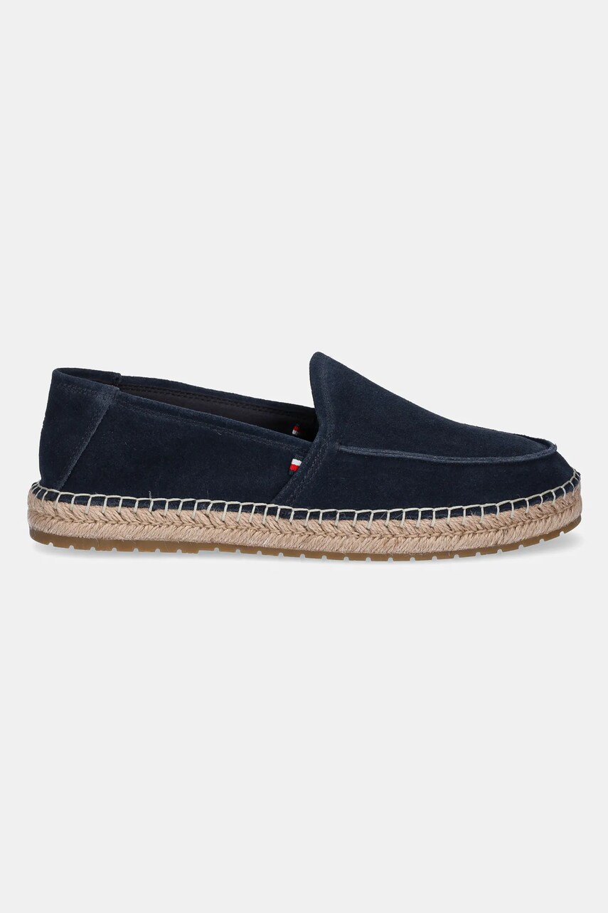 Замшеві еспадрилі Tommy Hilfiger HILFIGER FLEX ESPA SUEDE LOAFER колір синій FM0FM05392