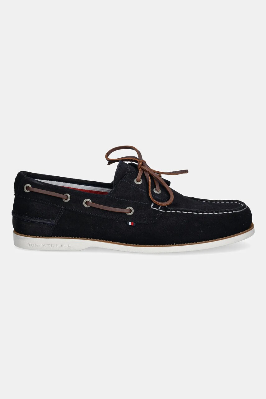 Замшеві мокасини Tommy Hilfiger TH BOAT SHOE CORE SUEDE чоловічі колір синій FM0FM05387