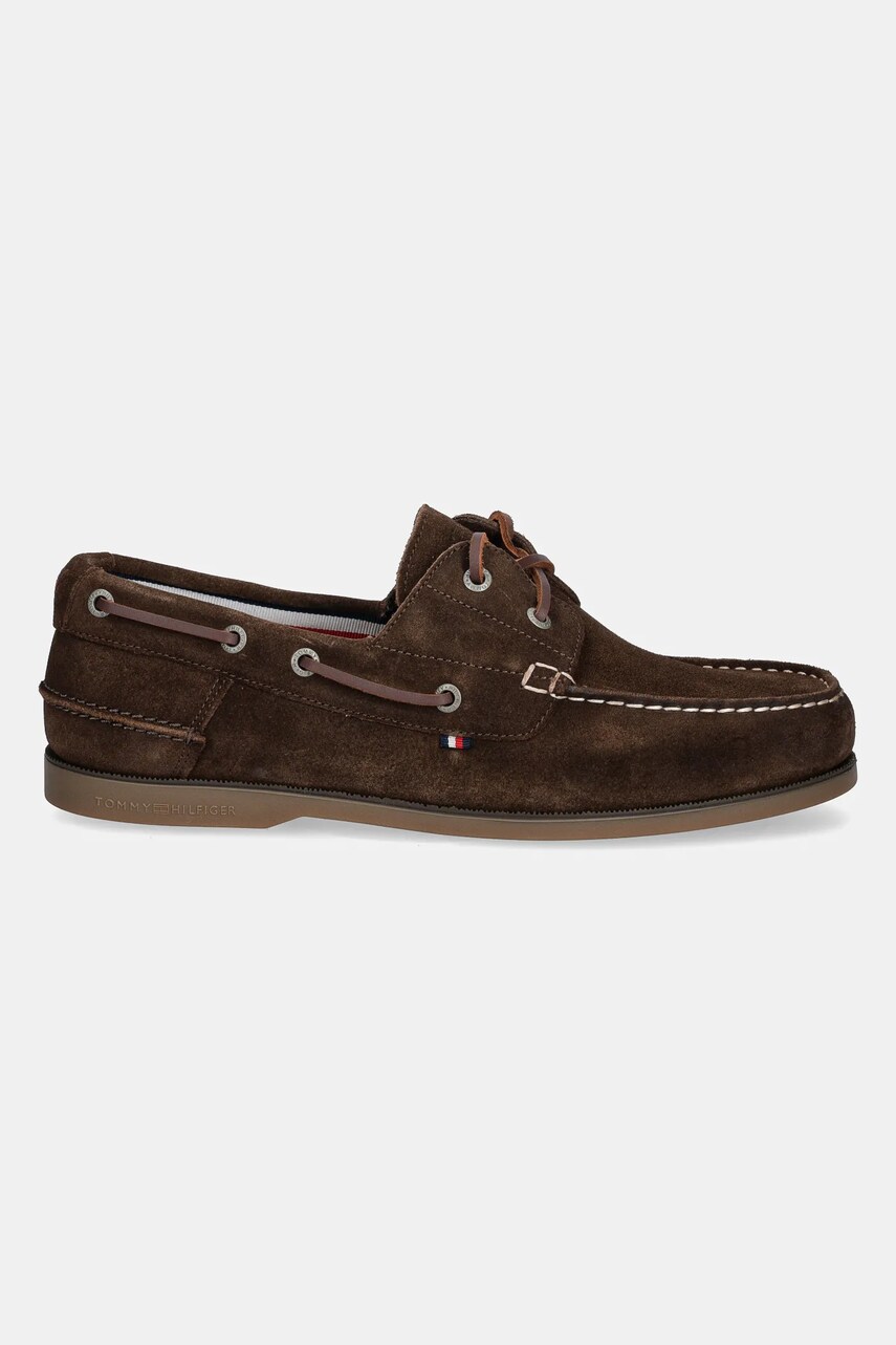 Замшеві мокасини Tommy Hilfiger TH BOAT SHOE CORE SUEDE чоловічі колір коричневий FM0FM05387