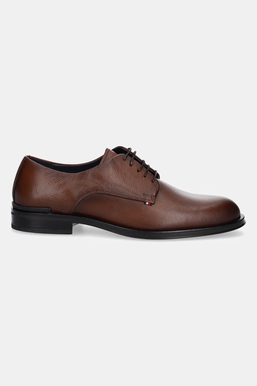 Шкіряні туфлі Tommy Hilfiger CORE HILFIGER LEATHER SHOE чоловічі колір коричневий FM0FM05375