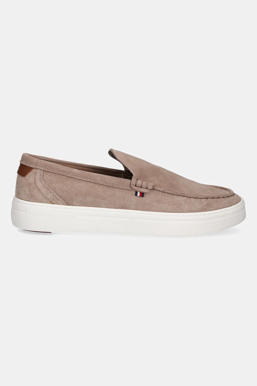 Замшеві мокасини Tommy Hilfiger MODERN LIGHT HYBRID SUEDE LOAFER чоловічі колір бежевий FM0FM05354