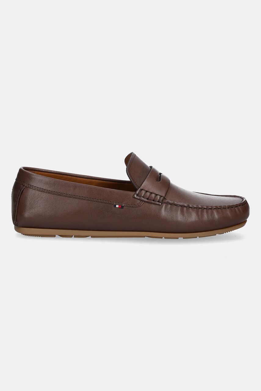 Шкіряні мокасини Tommy Hilfiger CORPOARTE HILFIGER LTH DRIVER чоловічі колір коричневий FM0FM04810