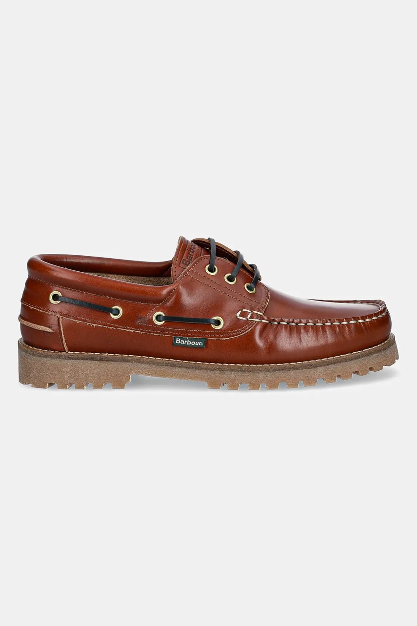 Шкіряні туфлі Barbour Deck чоловічі колір коричневий MFO0795TA32